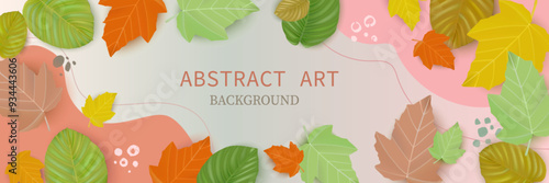 Vector background for wallpaper with plant leaves. Luxurious natural foliage pattern.Autumn foliage. The design of the cover, banner, invitation, congratulations.
