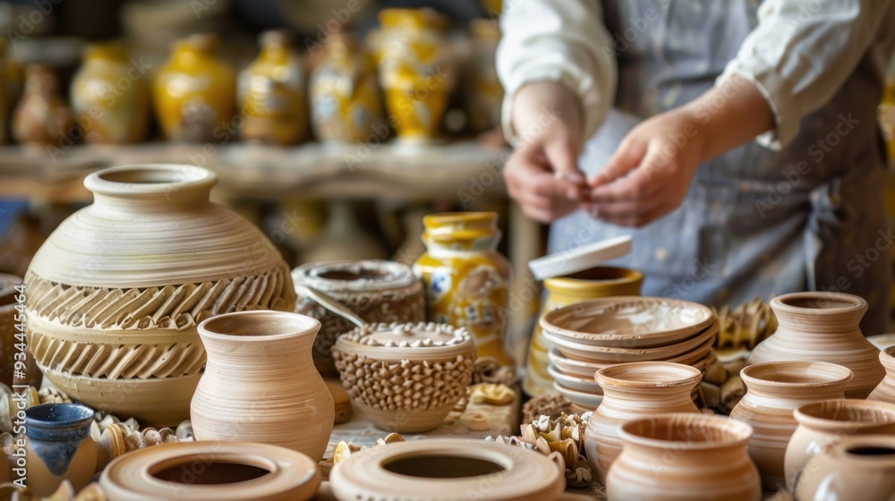 Fototapeta premium Pottery and Ceramics Collage