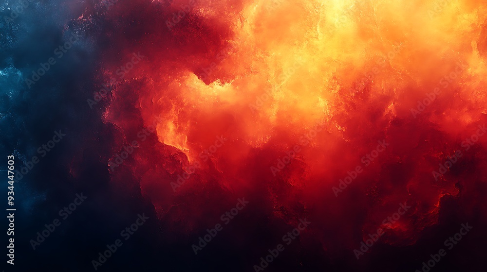 Dramatic abstract background with fiery red and orange clouds and dark blue and black clouds. Dramatic abstract background with fiery red and orange clouds and dark blue and black clouds.