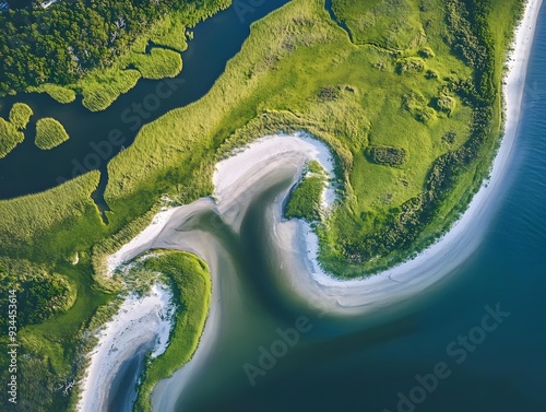 Aerial view of a coastal ecosystem showcasing the intricacies of AI driven analytics for improved management photo