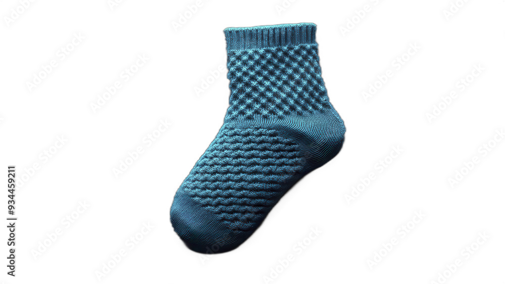 Single white sock with textured knit design Single white sock with textured knit design