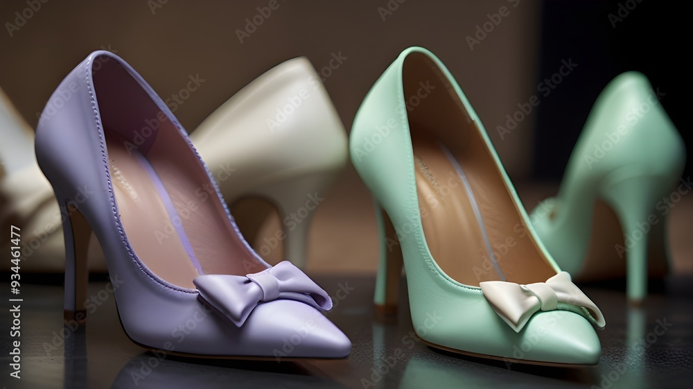 A high definition 3D image of kitten shoes for ladies A high definition 3D image of kitten shoes for ladies