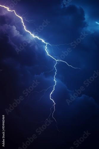 A digital artwork of a lightning bolt with bright sparks. Lightning animation background with a powerful bolt in dynamic electricity effect.