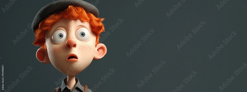 Curious Ginger Character in 3D