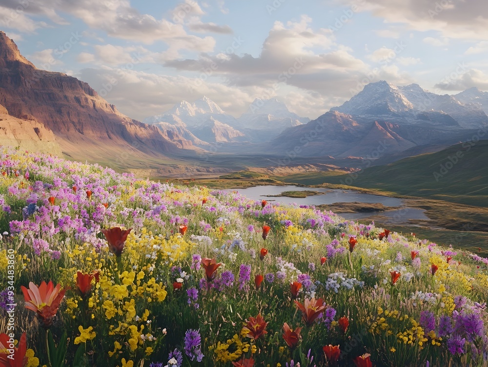 Obraz premium Stunning virtual reality tour of the world s most beautiful national parks showcasing diverse flora and fauna in a serene wilderness setting