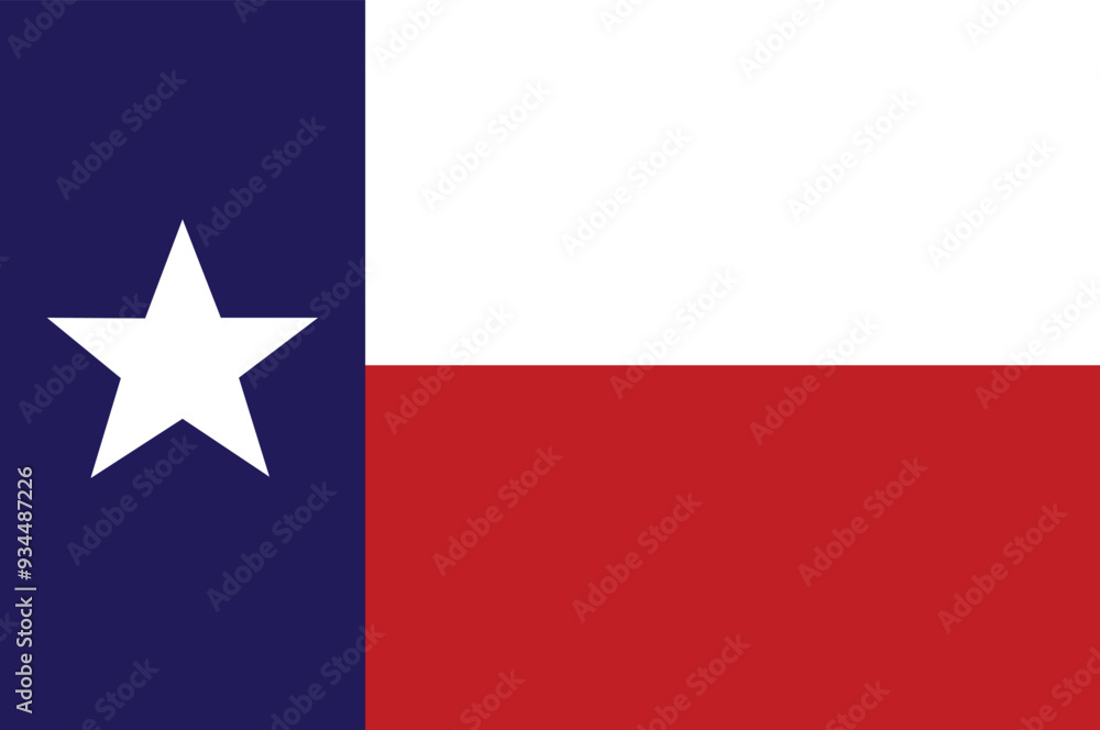 Naklejka premium Texas state flag vector illustration. 