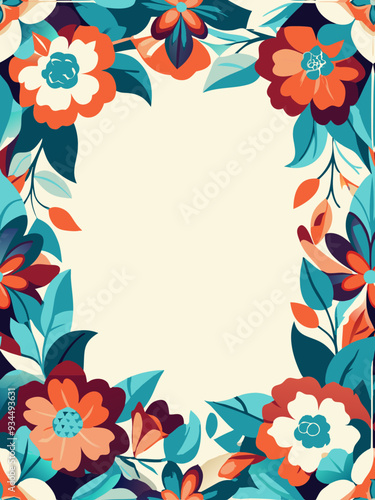 vector page frame, aquarelle floral design