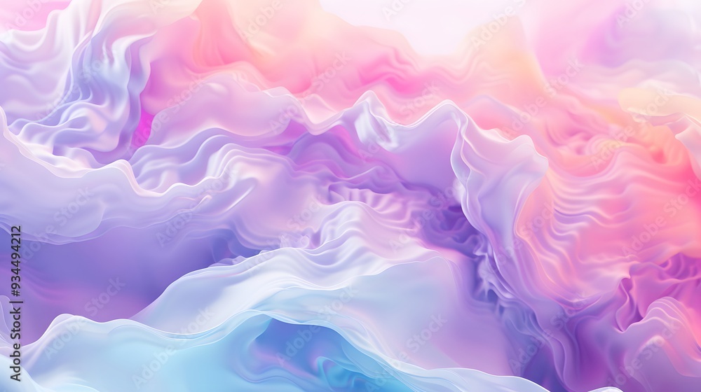 Fototapeta premium Abstract mixture of soft pastel colors to create a dreamy 3D background AI generated illustration