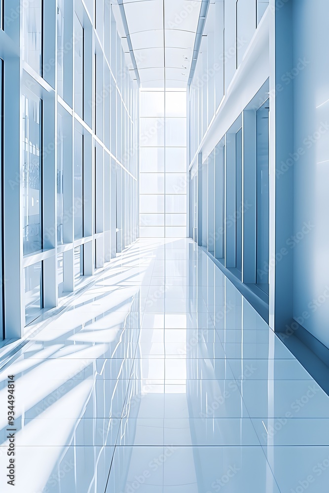 Obraz premium Abstract representation of a minimalist corporate office design AI generated illustration