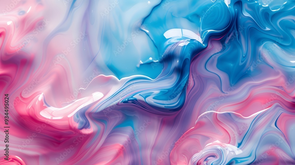 Fototapeta premium Abstract swirls of pastel-colored paint on water AI generated illustration