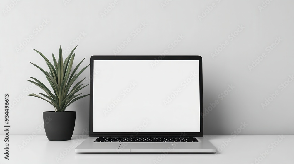 Pure white monitor laptop mockup example Pure white monitor laptop mockup example