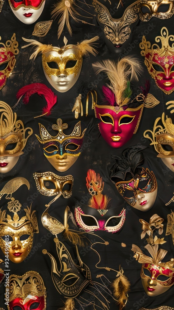 A Collection of Venetian Carnival Masks. A Collection of Venetian Carnival Masks.