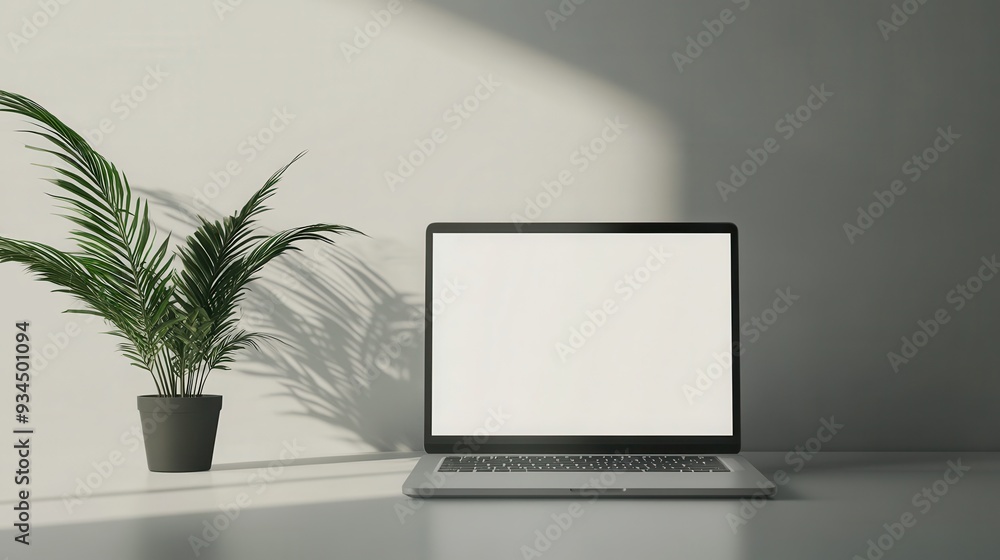 Minimalistic clear display laptop mockup template Minimalistic clear display laptop mockup template