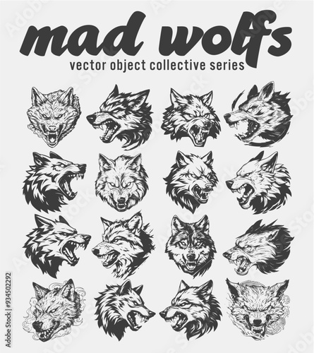 wolf vector illustration isolated on white background