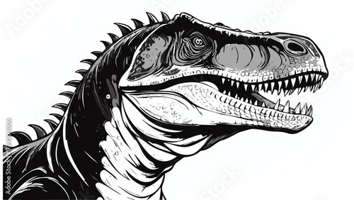 T Rex Tyrannosaurus Head Sketch Style - Animal Face Portrait
