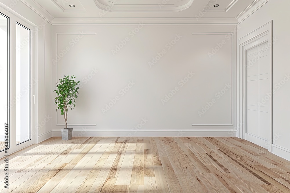 Bright living room interior with white empty wall Bright living room interior with white empty wall
