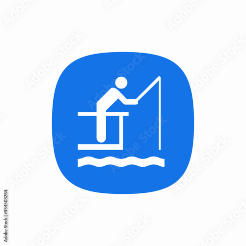 pier fishing fisherman icon sign