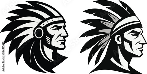 Vector silhouette of a Native American headdress