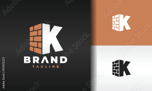 letter K brick logo