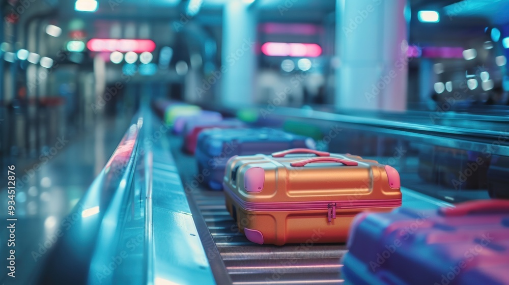 Luggage Conveyer Belt at the Airport Luggage Conveyer Belt at the Airport