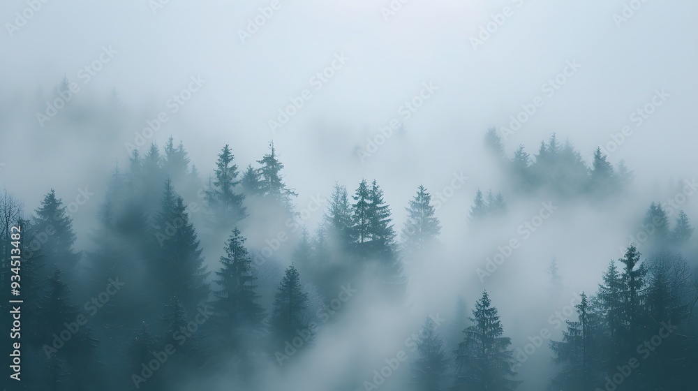Background showing minimalistic macro shot of a foggy forest AI generated illustration Background showing minimalistic macro shot of a foggy forest AI generated illustration