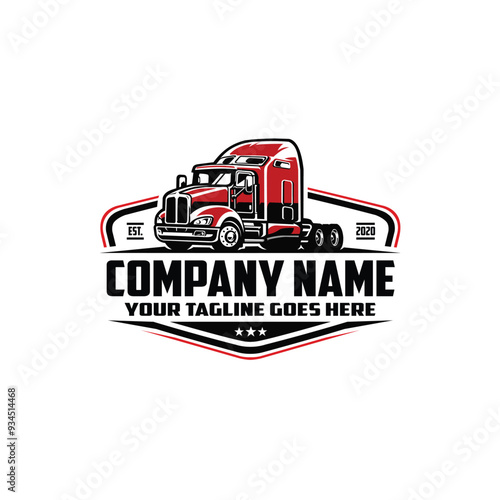 Trucking company badge emblem logo vector template. Best for trucking and freight related industry