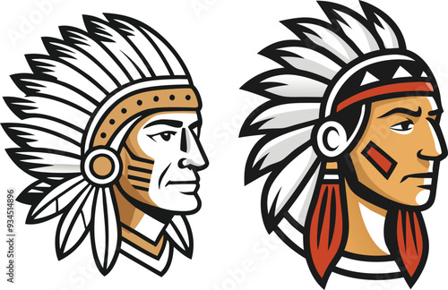 Vector silhouette of a Native American headdress