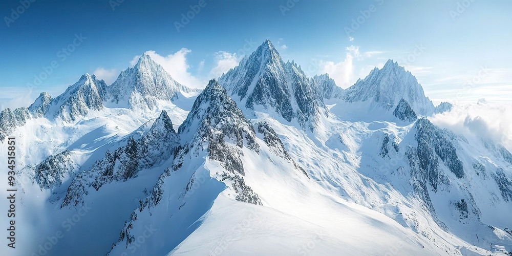 Winter snow covered mountain peaks in Europe. Great place for winter sports Winter snow covered mountain peaks in Europe. Great place for winter sports