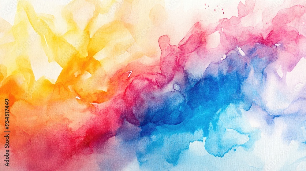 Fototapeta premium Watercolor depiction of vibrant hues in liquid