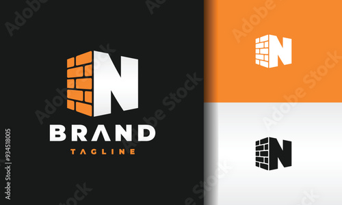 letter N brick logo