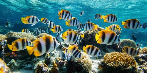 caesionidae shoal vacation animal aquarium aquatic atoll bench stripes coral water exotically rifleman group lagoon maldives sailor sea swim nature many ocean heaven diving fish reef submarine