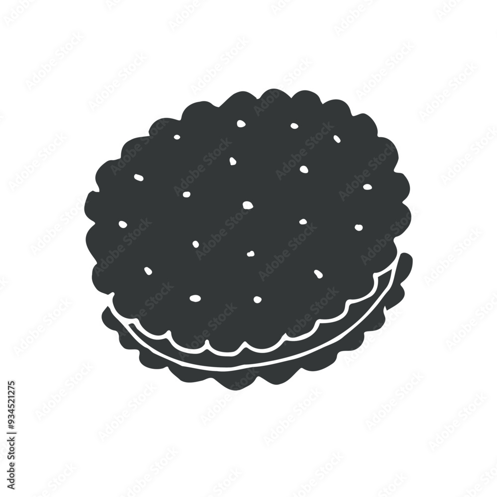 Vector hand drawn sketch doodle cookie isolated on white background Vector hand drawn sketch doodle cookie isolated on white background
