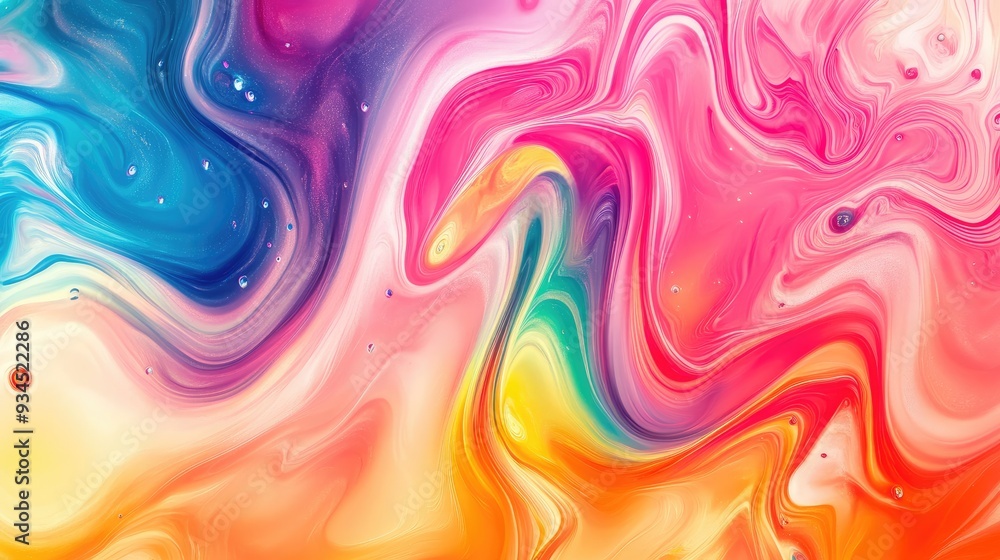 Vibrant and colorful rainbow liquid marble effect, swirling to create a high-quality dynamic background, perfect for creative projects Vibrant and colorful rainbow liquid marble effect, swirling to create a high-quality dynamic background, perfect for creative projects