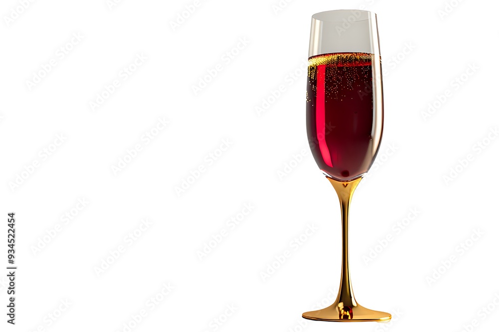 Elegant glass of sparkling red wine with a golden stem, isolated on a white background. Perfect for luxury branding, wine promotions, or celebratory event designs. Ready-to-use design element. Elegant glass of sparkling red wine with a golden stem, isolated on a white background. Perfect for luxury branding, wine promotions, or celebratory event designs. Ready-to-use design element.