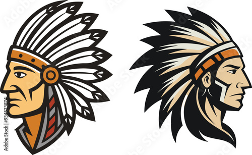 Vector silhouette of a Native American headdress