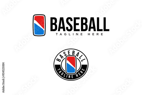 Free Download shield or letter O with baseball bat stick negative space shape logo vector design collection for baseball sport club, tournament, t-shirt and merchandise designs  - GFXLoad