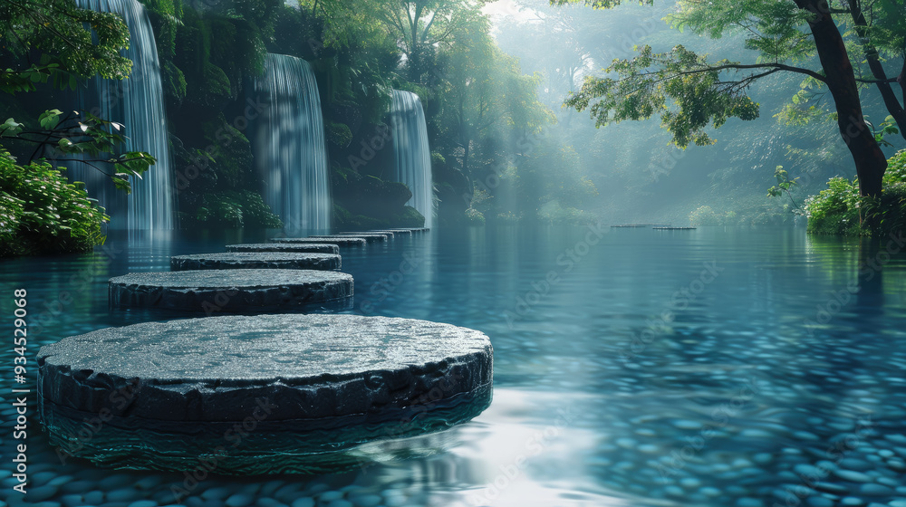 stone circles in clean transparent water, pond, fountain, lake, park, granite, marble, steps, bridge, clean, blue, abstract background, design, nature, harmony, ecology, meditation, beauty stone circles in clean transparent water, pond, fountain, lake, park, granite, marble, steps, bridge, clean, blue, abstract background, design, nature, harmony, ecology, meditation, beauty