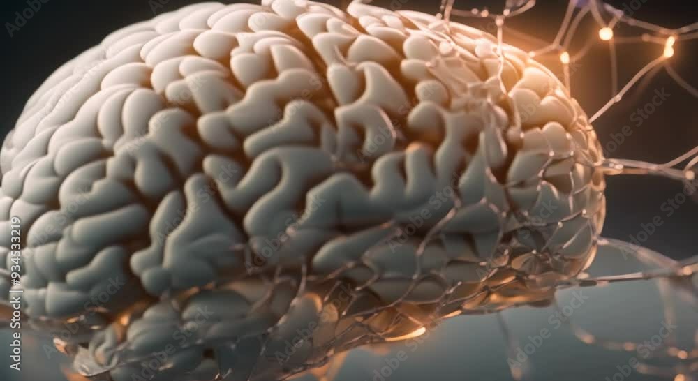D Rendered Human Brain with Intricate Neural Connections Concept 3D ...