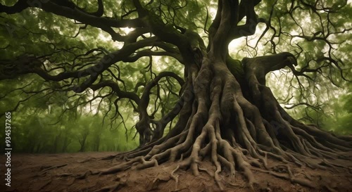 Trees withstand storms due to their deep roots providing stability and support Concept Plant resilience Deep roots Stability Supportive ecosystem 4k animation