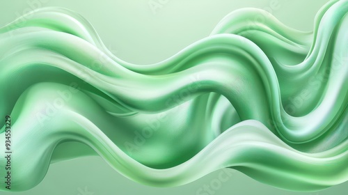 A green wave with a white background