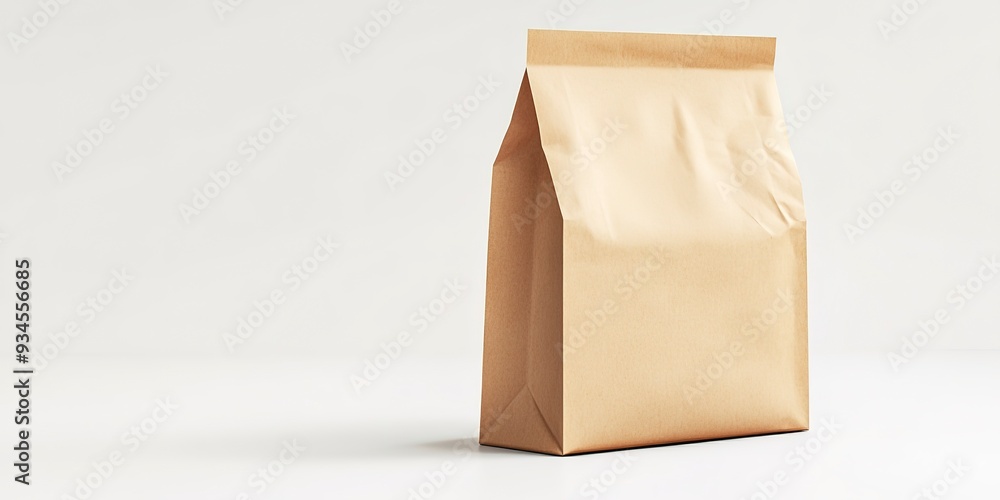 Food delivery paper bag mockup isolated on white background Food delivery paper bag mockup isolated on white background