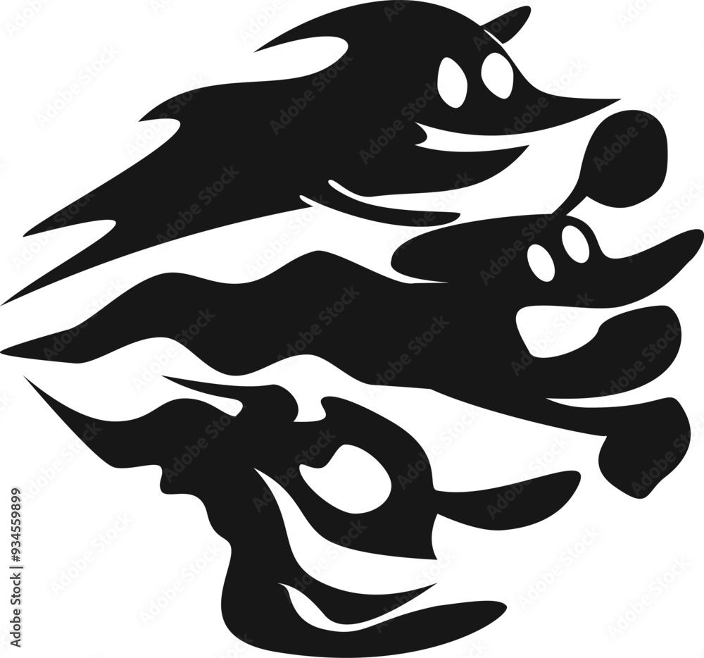 black ghost silhoutte vector pictograms black ghost silhoutte vector pictograms