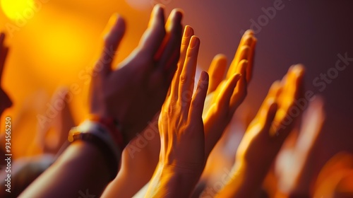 Close-up of hands clapping at a live concert AI generated illustration