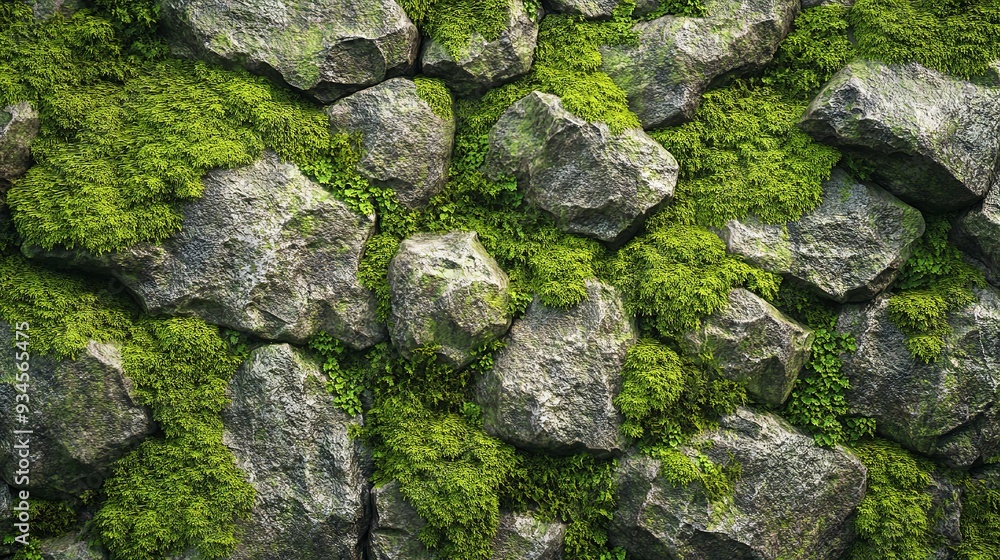 Moss-Covered Stone Texture Background, 4K hyperrealistic photo Moss-Covered Stone Texture Background, 4K hyperrealistic photo