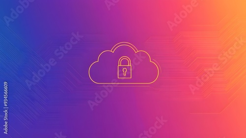 A minimalistic illustration of a cloud icon with a padlock embedded in the center, against a gradient background with circuit lines extending outward, representing the fusion of cloud technology and s photo