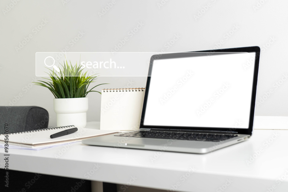 Data search technology search engine optimization concept. Man using laptop with virtual Search bar for on website online. SEO search engine optimization concept. Marketing ranking traffic website. Data search technology search engine optimization concept. Man using laptop with virtual Search bar for on website online. SEO search engine optimization concept. Marketing ranking traffic website.