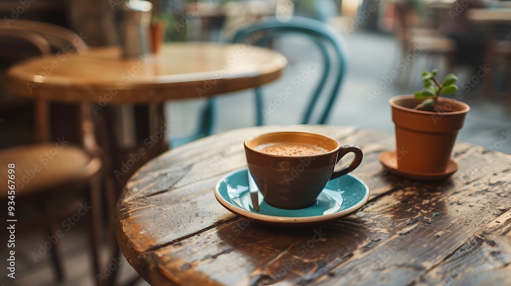 Coffee and a coffee set on a table AI generated illustration Coffee and a coffee set on a table AI generated illustration