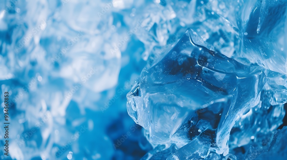Cold blue-hued representation of ice breaking AI generated illustration Cold blue-hued representation of ice breaking AI generated illustration