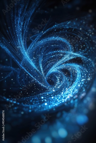 Wallpaper Mural Abstract Blue Vortex of Light and Sparkle - Digital Art Background. Torontodigital.ca