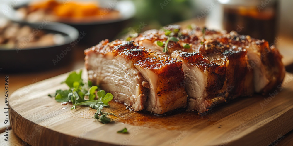 Crispy Pork Belly on the table Crispy Pork Belly on the table